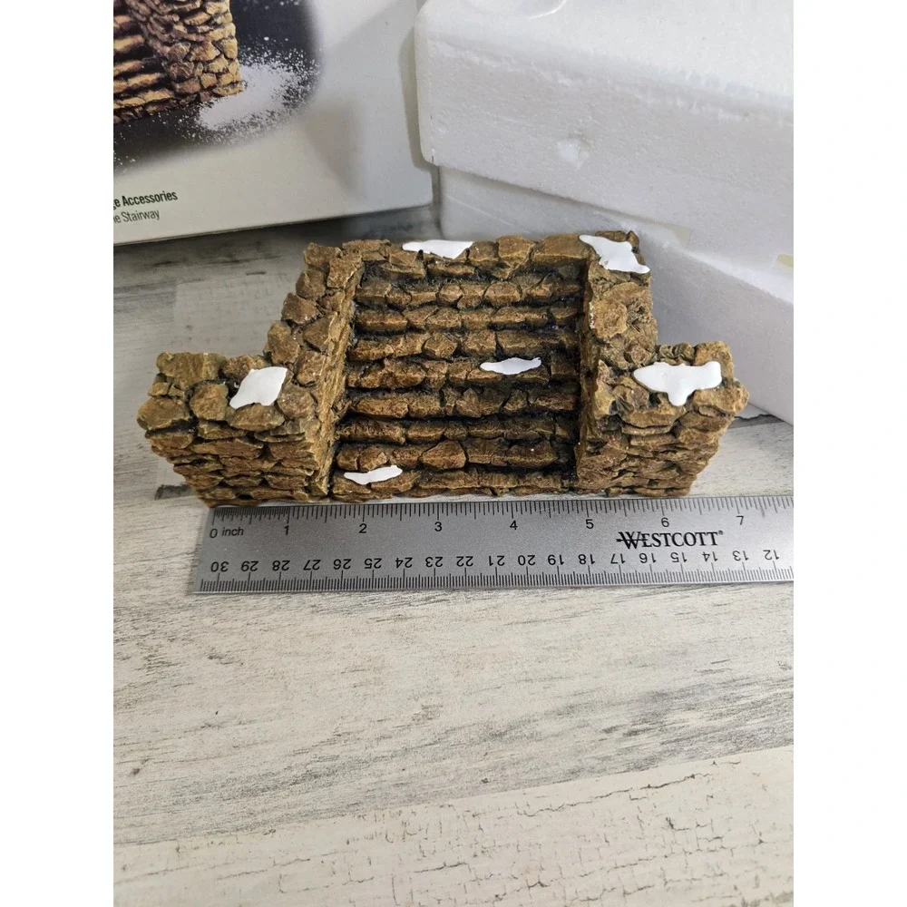 VTG 1998 Department 56 Village Accessories Stone Stairway Christmas Decor Brown